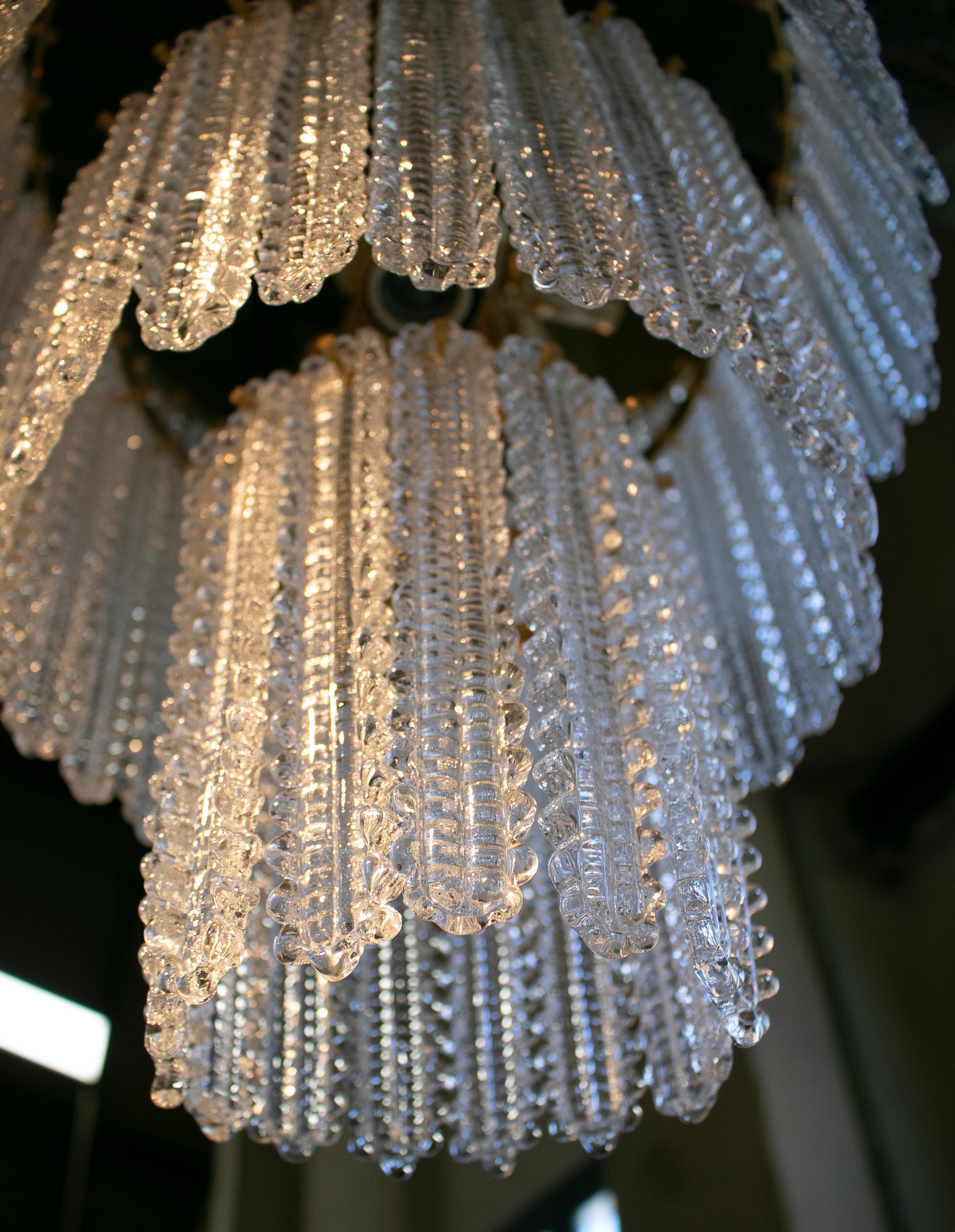 1970s Italian Venetian Murano Glass Ceiling Lamp 4