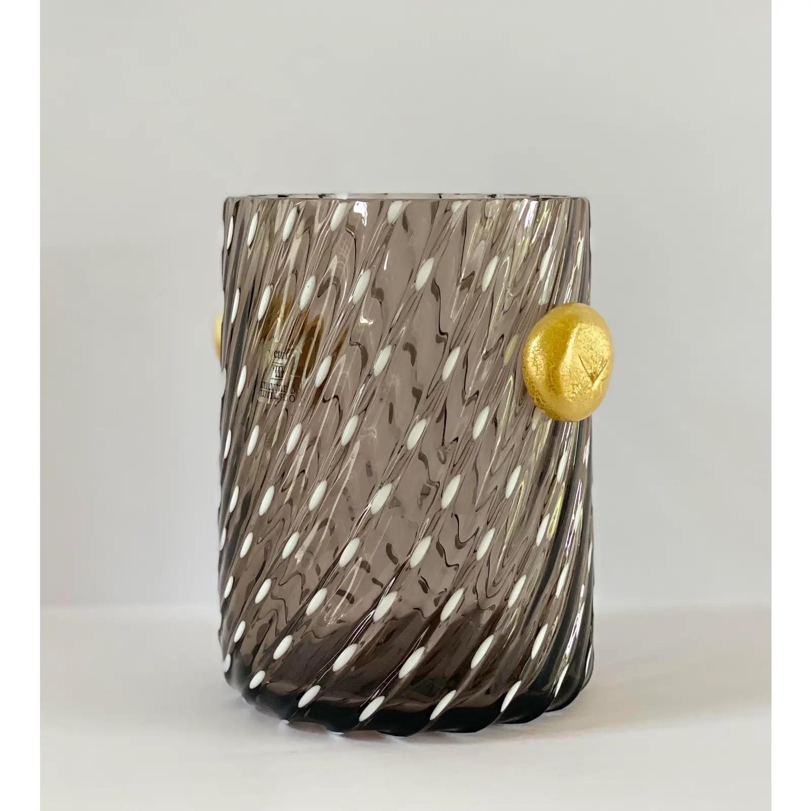 European 1970s Italian Vetri DI Murano Hand Blown Art Glass Vase For Sale