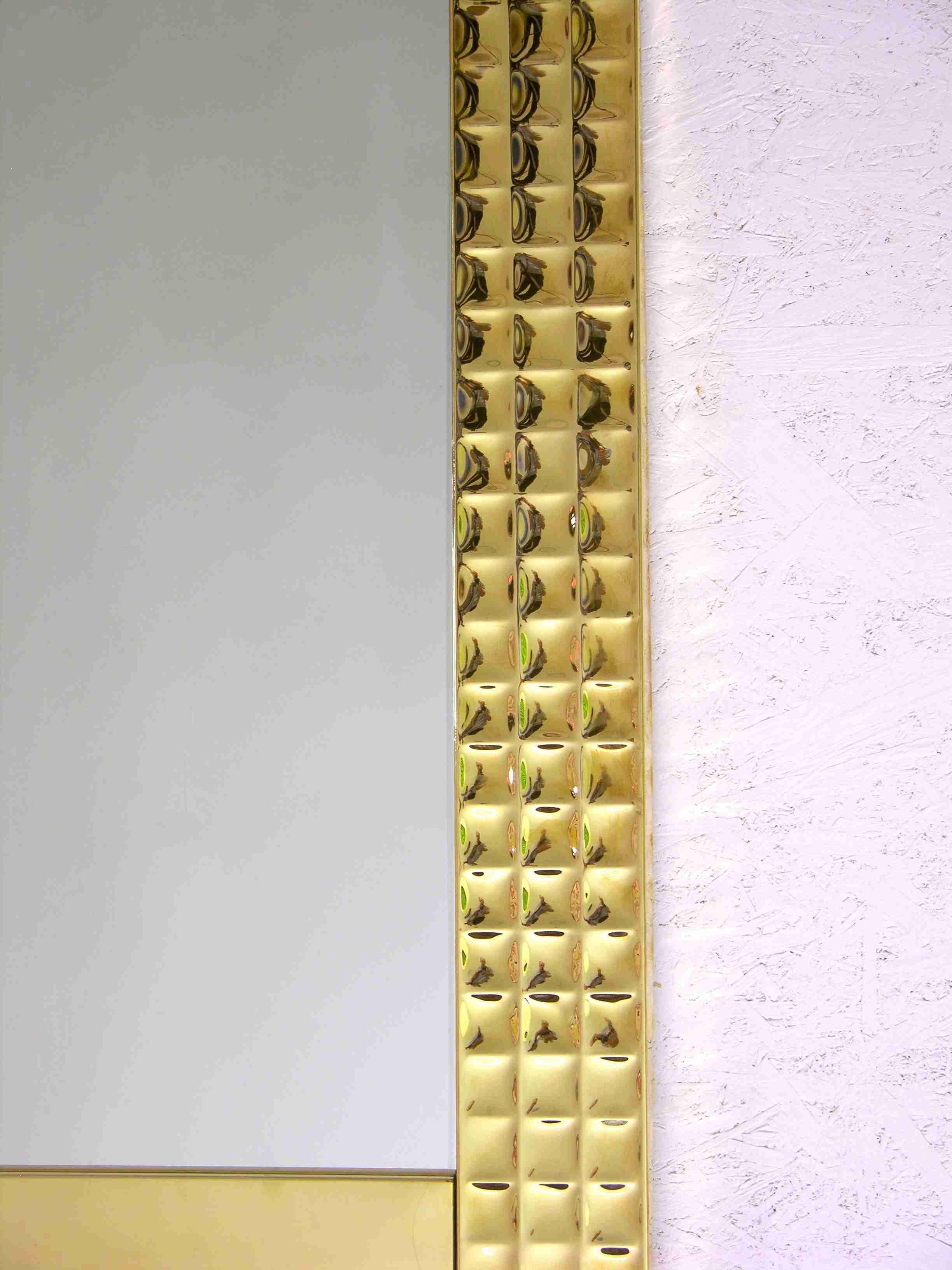 Espejos italianos artesanales de latón con detalles dorados tipo joya, años 70 en venta 2