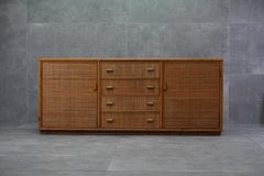 1970er Jahre italienisches Vintage-Sideboard aus Korbgeflecht