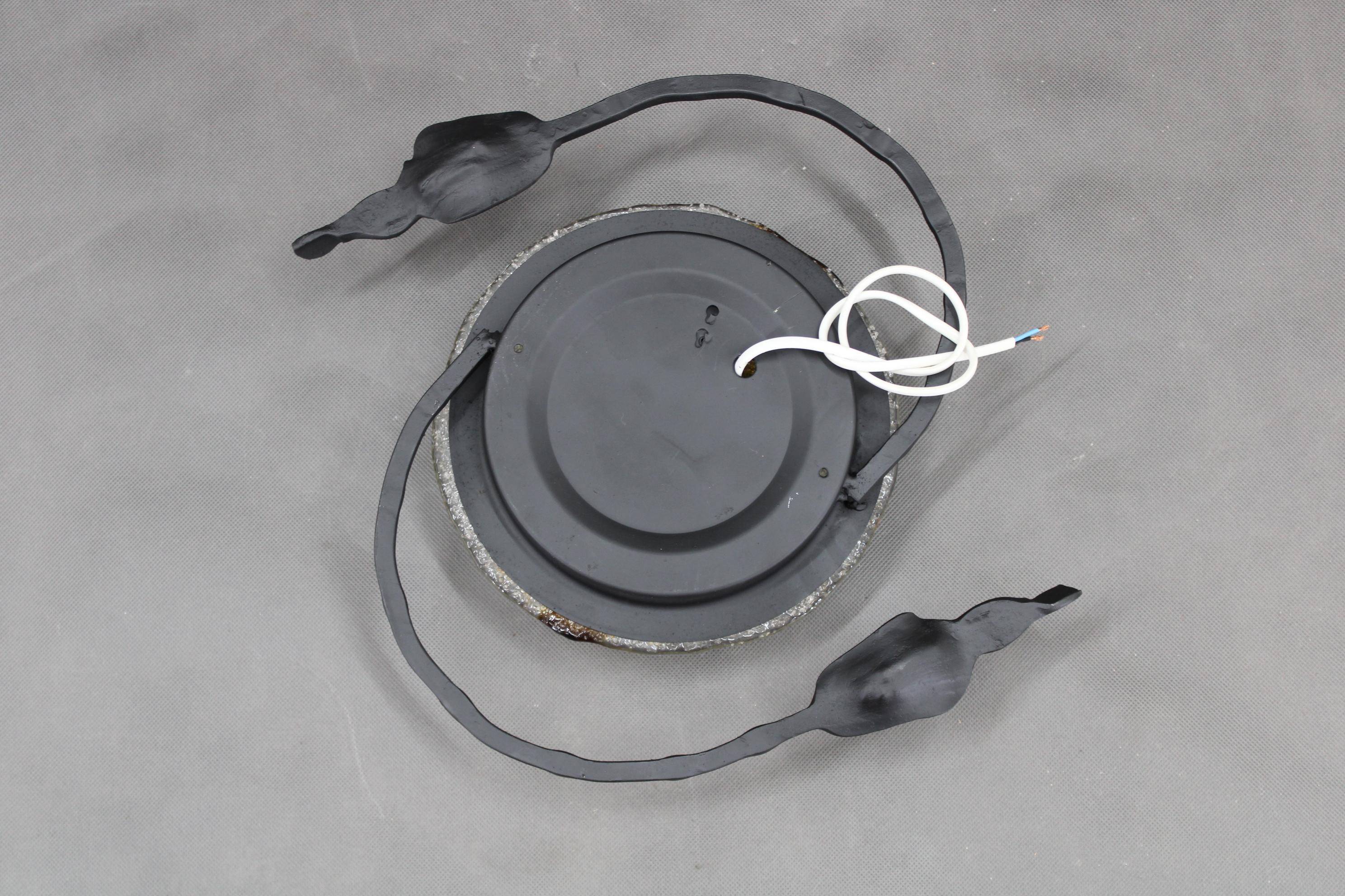 1970s Italian Wall Sculpture With Glass Shade For Sale 5
