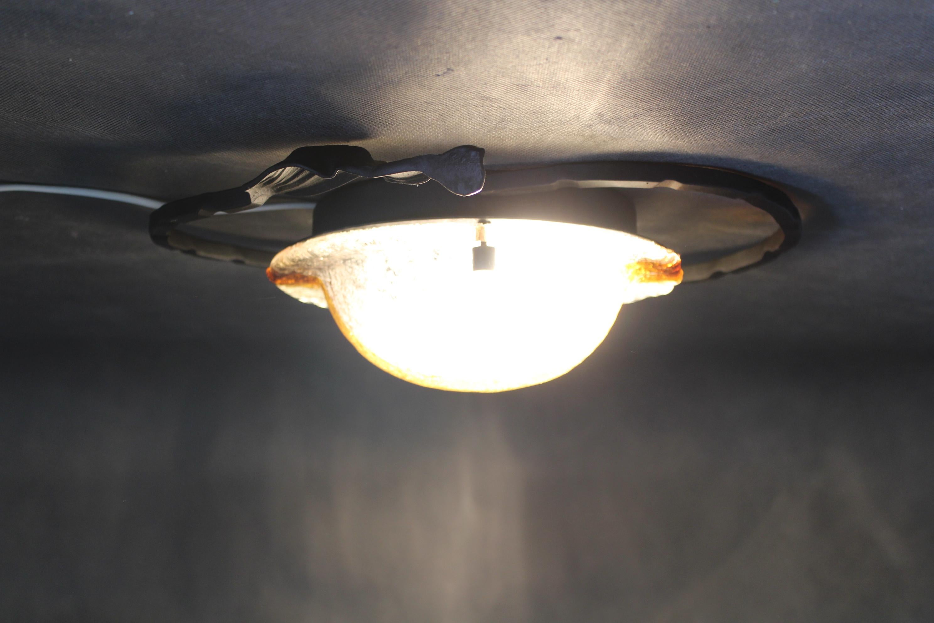 1970s Italian Wall Sculpture With Glass Shade For Sale 9