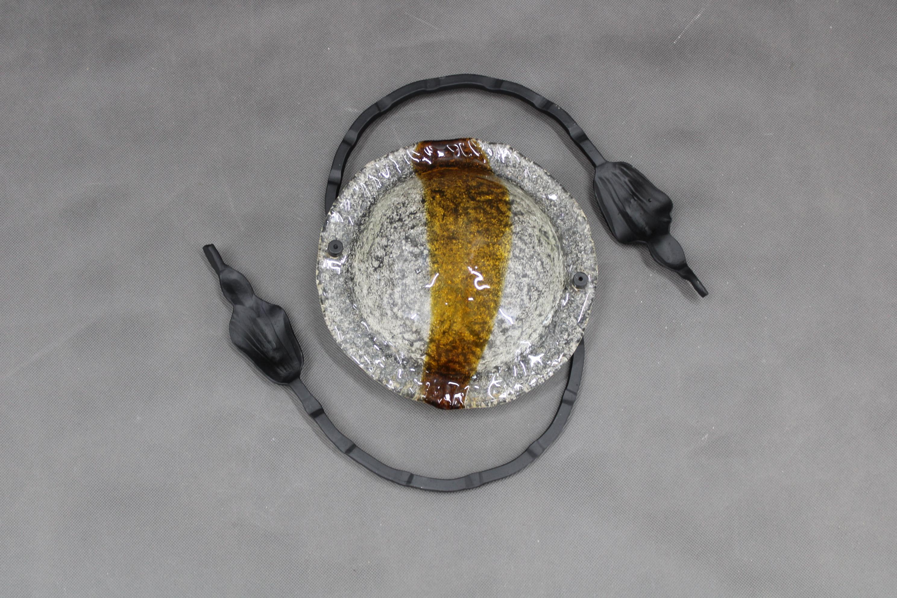 20th Century 1970s Italian Wall Sculpture With Glass Shade For Sale
