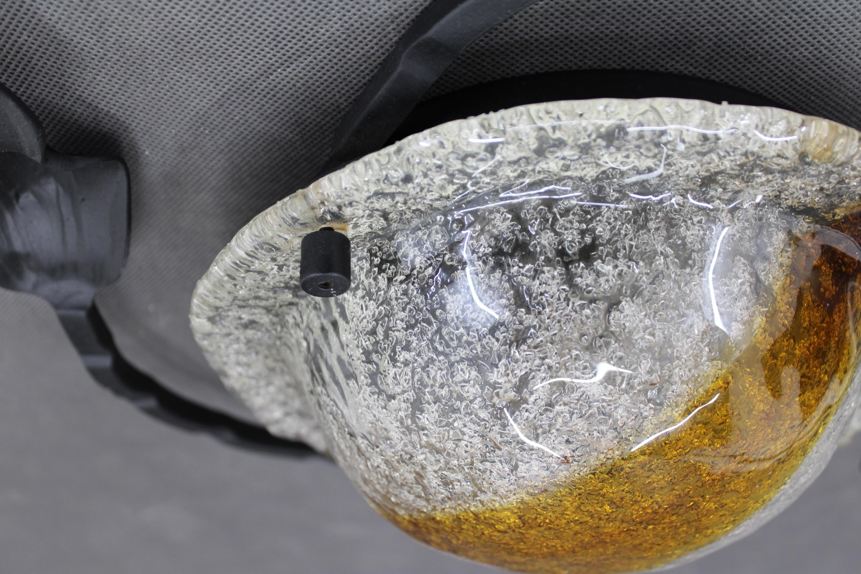 1970s Italian Wall Sculpture With Glass Shade For Sale 4