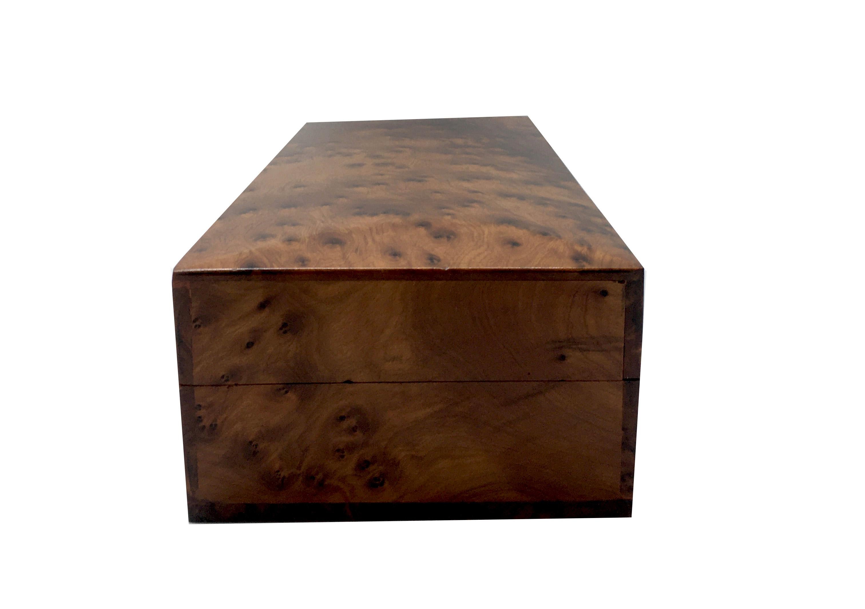 Mid-Century Modern 1970s Italian Walnut Briar Box