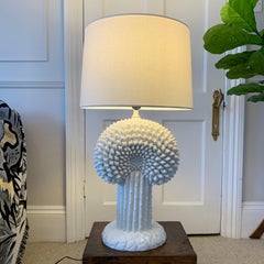 1970’s Italian White Ceramic Cactus Lamp