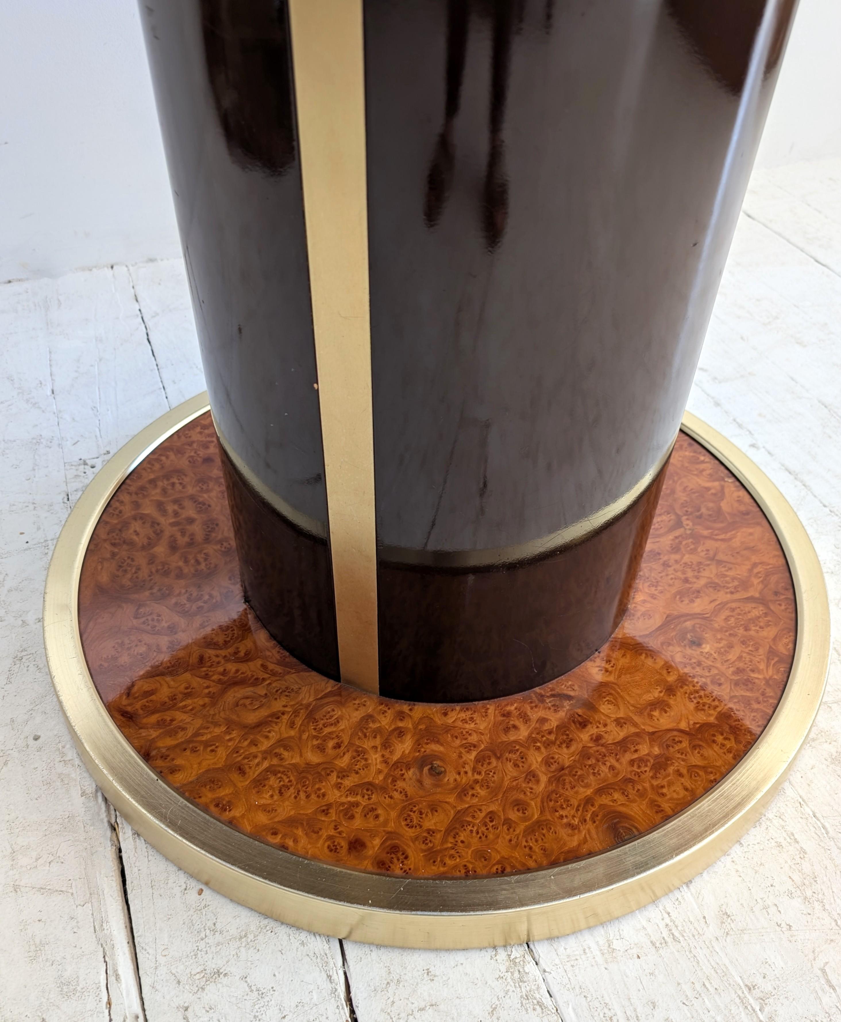 1970s Italian Willy Rizzo style extending burlwood lacquer & gold dining table 8