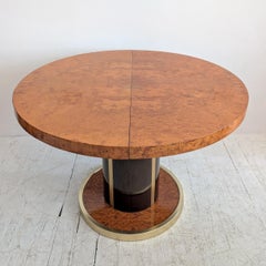 1970s Italian Willy Rizzo style extending burlwood lacquer & gold dining table