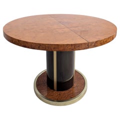 1970s Italian Willy Rizzo style extending burlwood lacquer & gold dining table