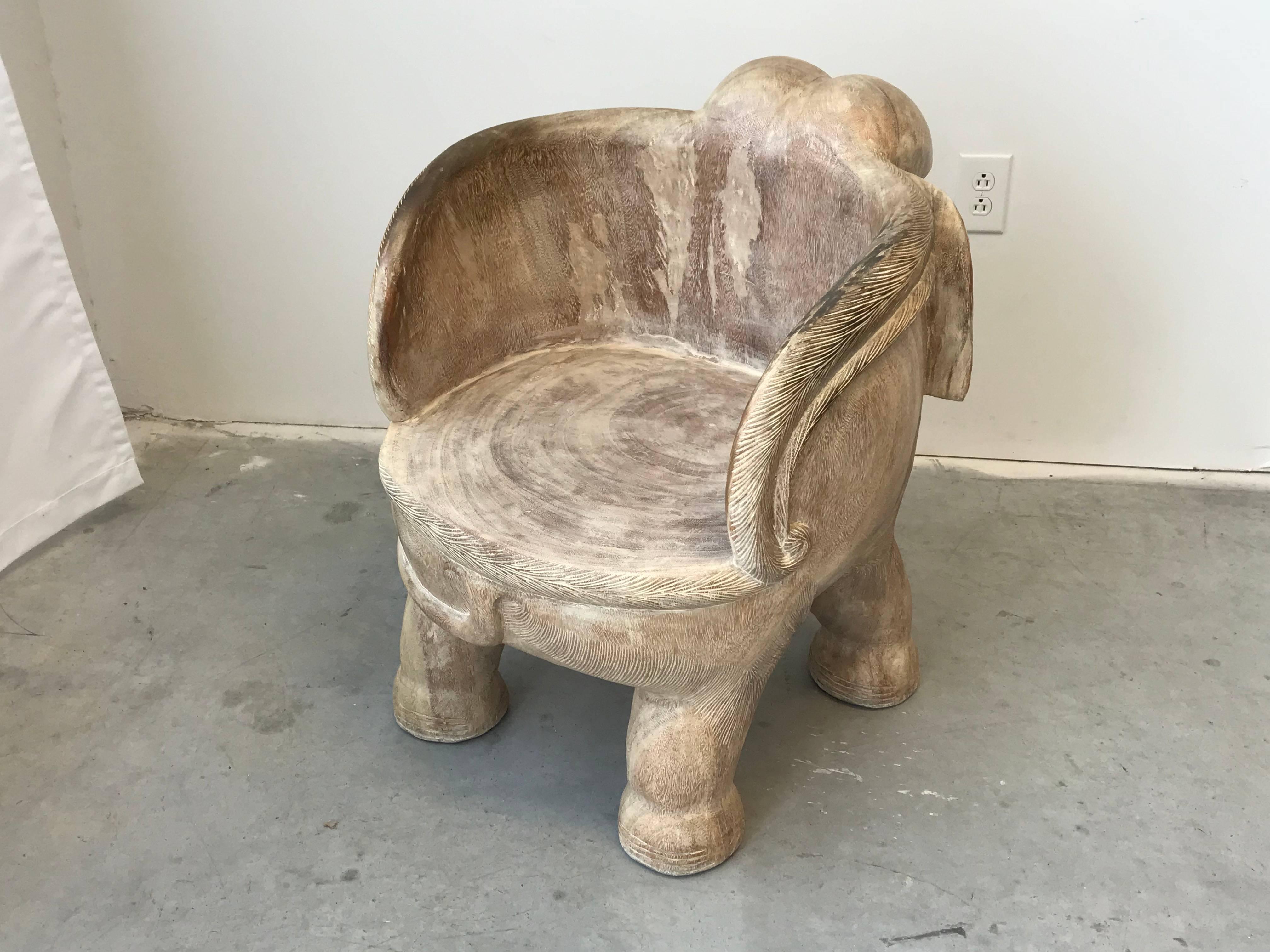 20th Century 1970s Italian Wood Elephant Sculptural Chair