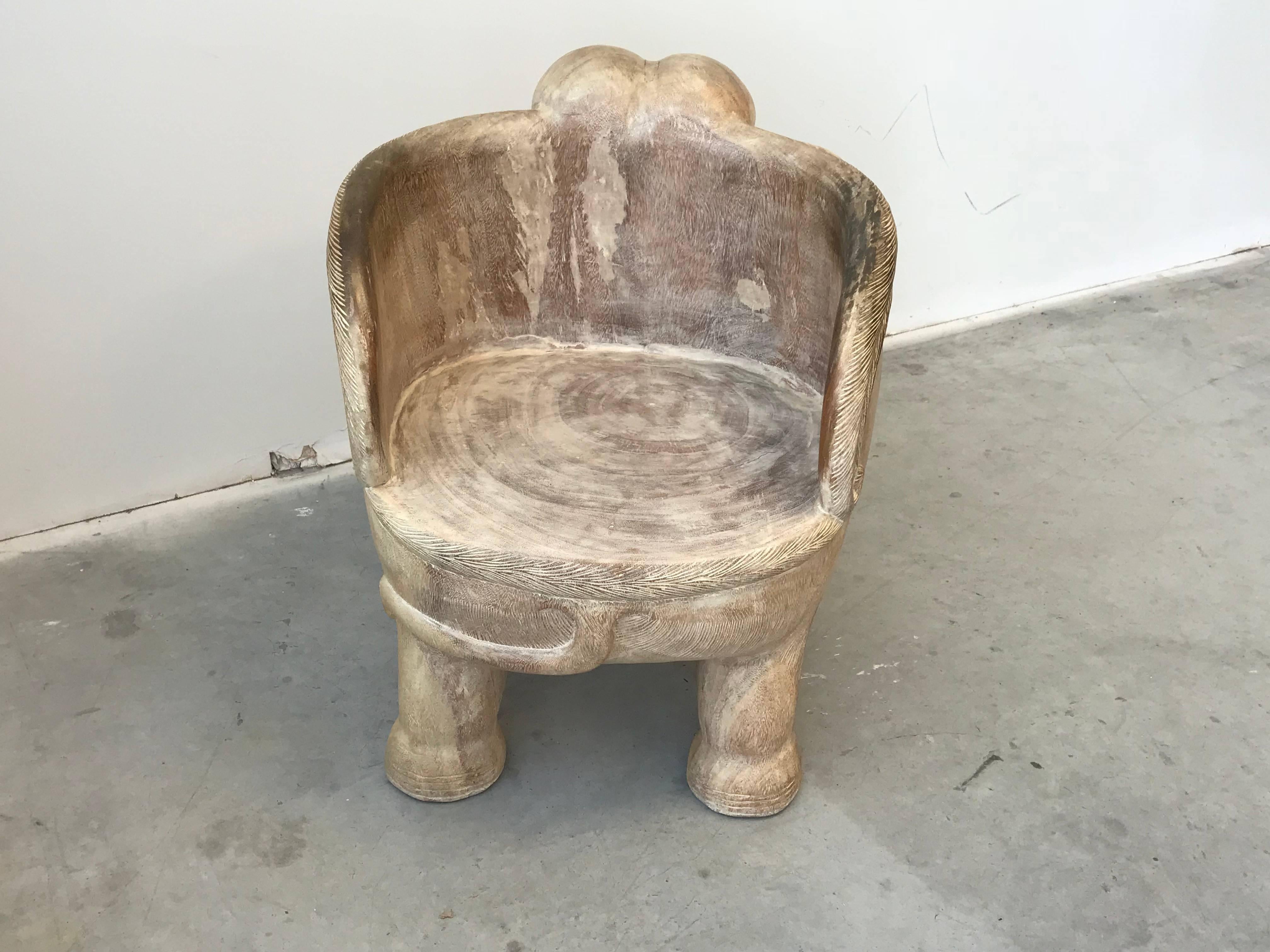 1970s Italian Wood Elephant Sculptural Chair 1