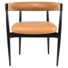 1970's Italian Wooden & Leather Chair attributed to Fratelli Reguitti