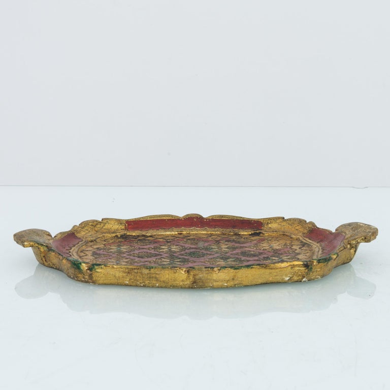1970s Italian Wooden Tray For Sale at 1stDibs