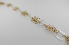 1970s Italian Yellow Gold and Rock Crystal Convertible Necklace/ Belt / Bracelet