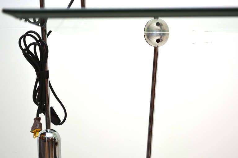 Late 20th Century 1970s Italy Counterbalance Industrial Desk Lamp in Chrome Style of Gae Aulenti