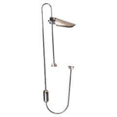 1970s Italy Counterbalance Industrial Desk Lamp in Chrome Style of Gae Aulenti