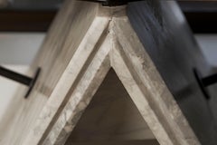 Mid Century Marble Metal & Sycamore Console, Italy 1970s