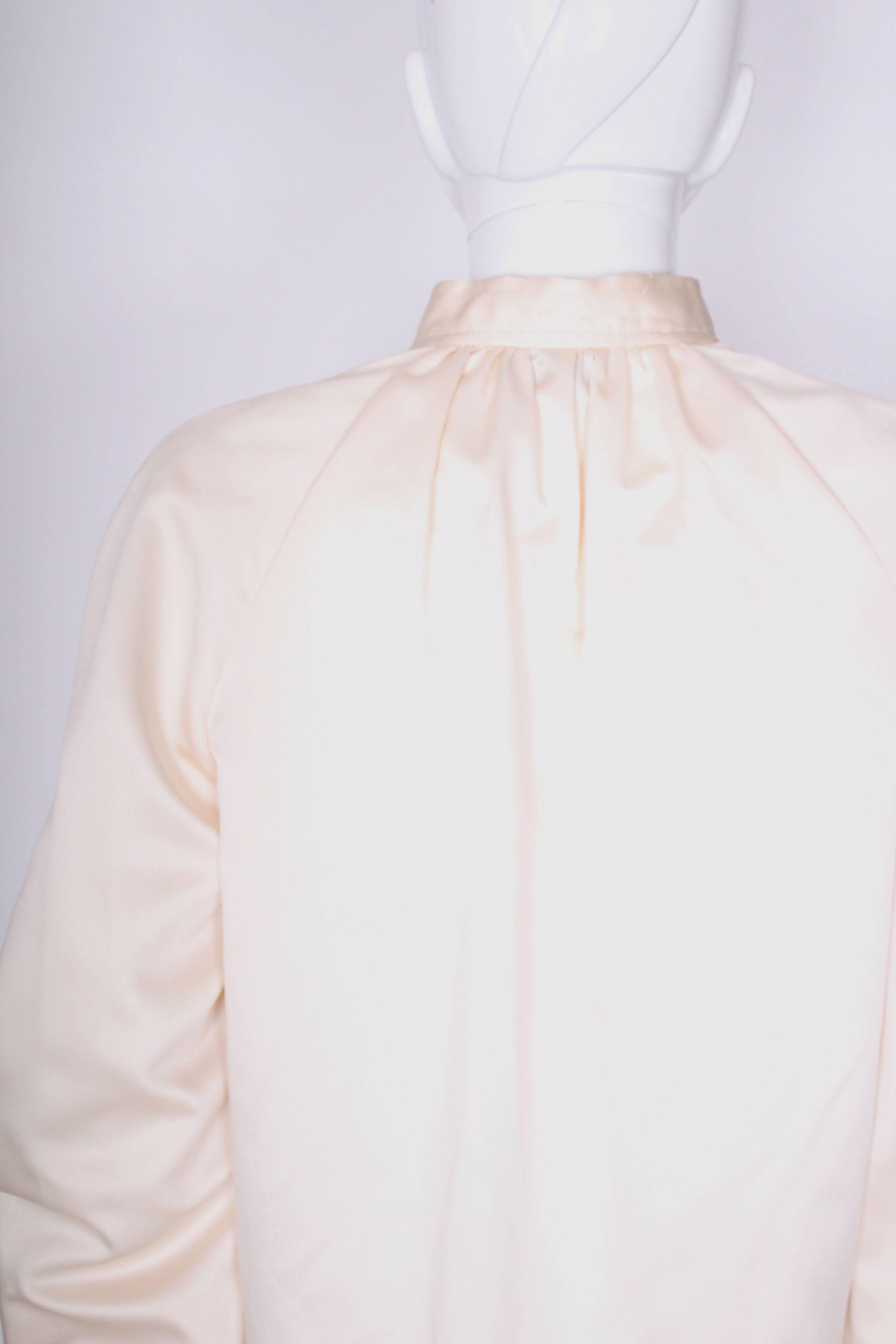 1970's Ivory Blouse by Caroline Charles For Sale 1