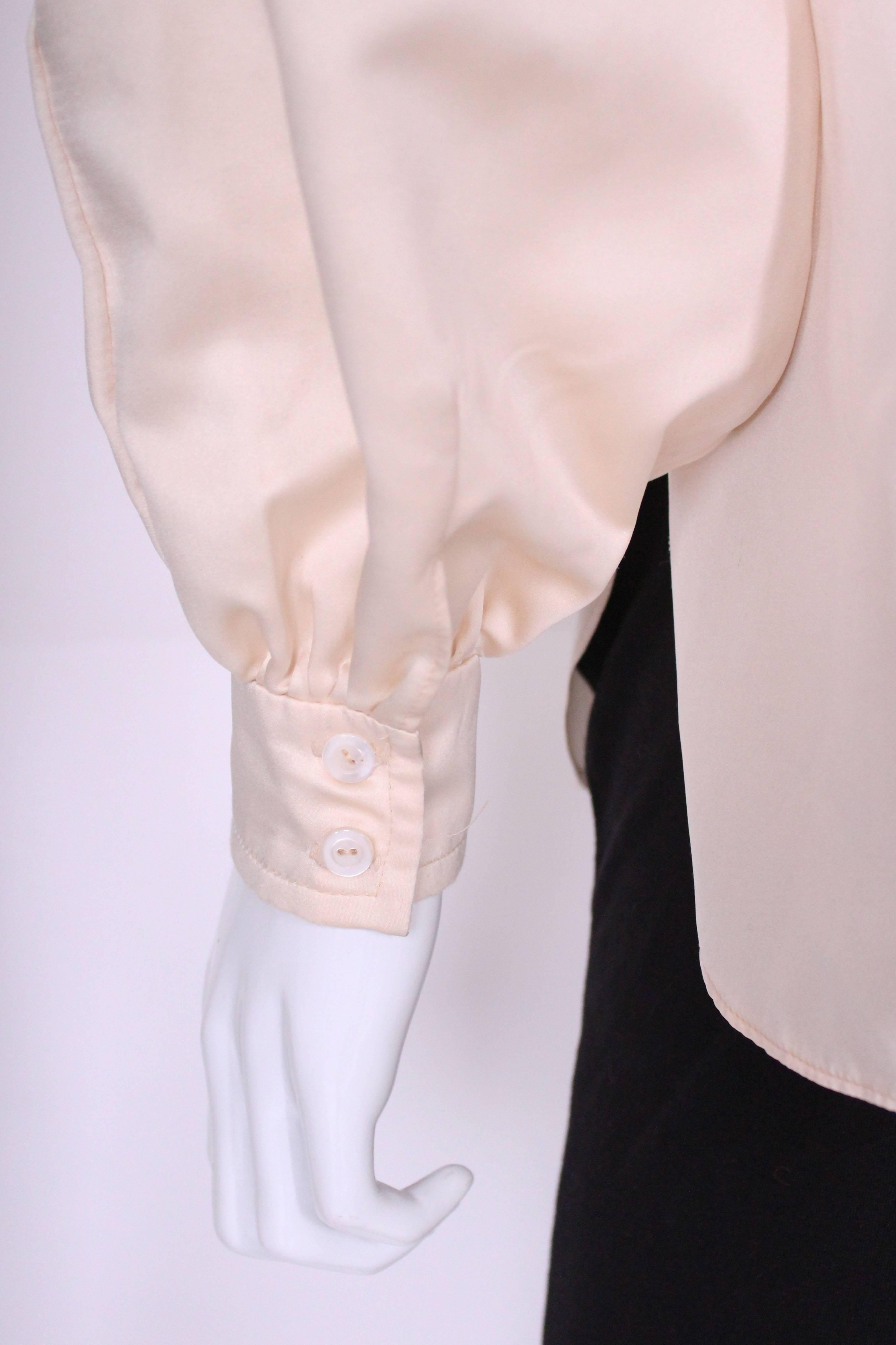 1970's Ivory Blouse by Caroline Charles For Sale at 1stDibs