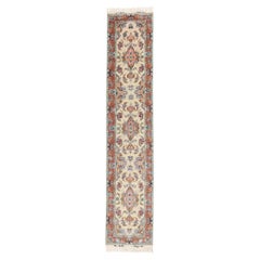 Alfombra persa tabriz de marfil de los años 70 de estilo moderno