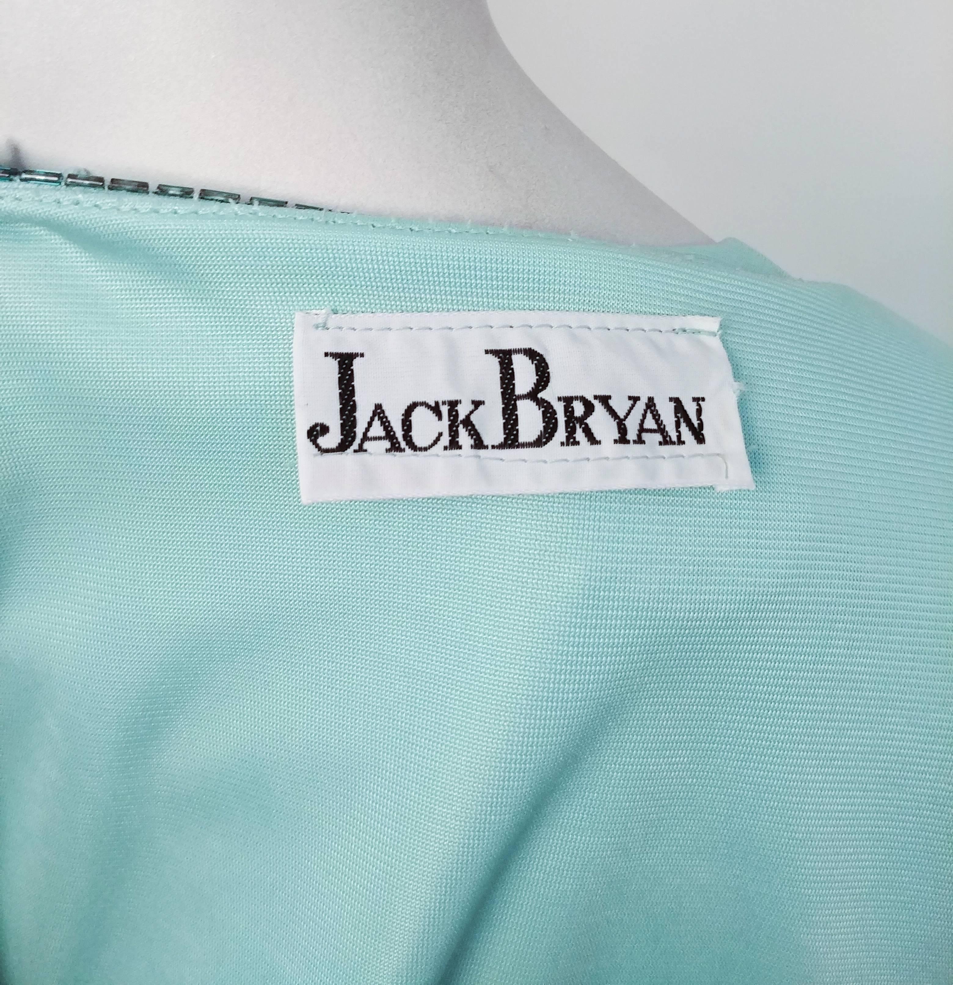 Jack Bryan Seafoam Green Maxi Dress and Beaded Bolero, 1970s  In Good Condition For Sale In San Francisco, CA
