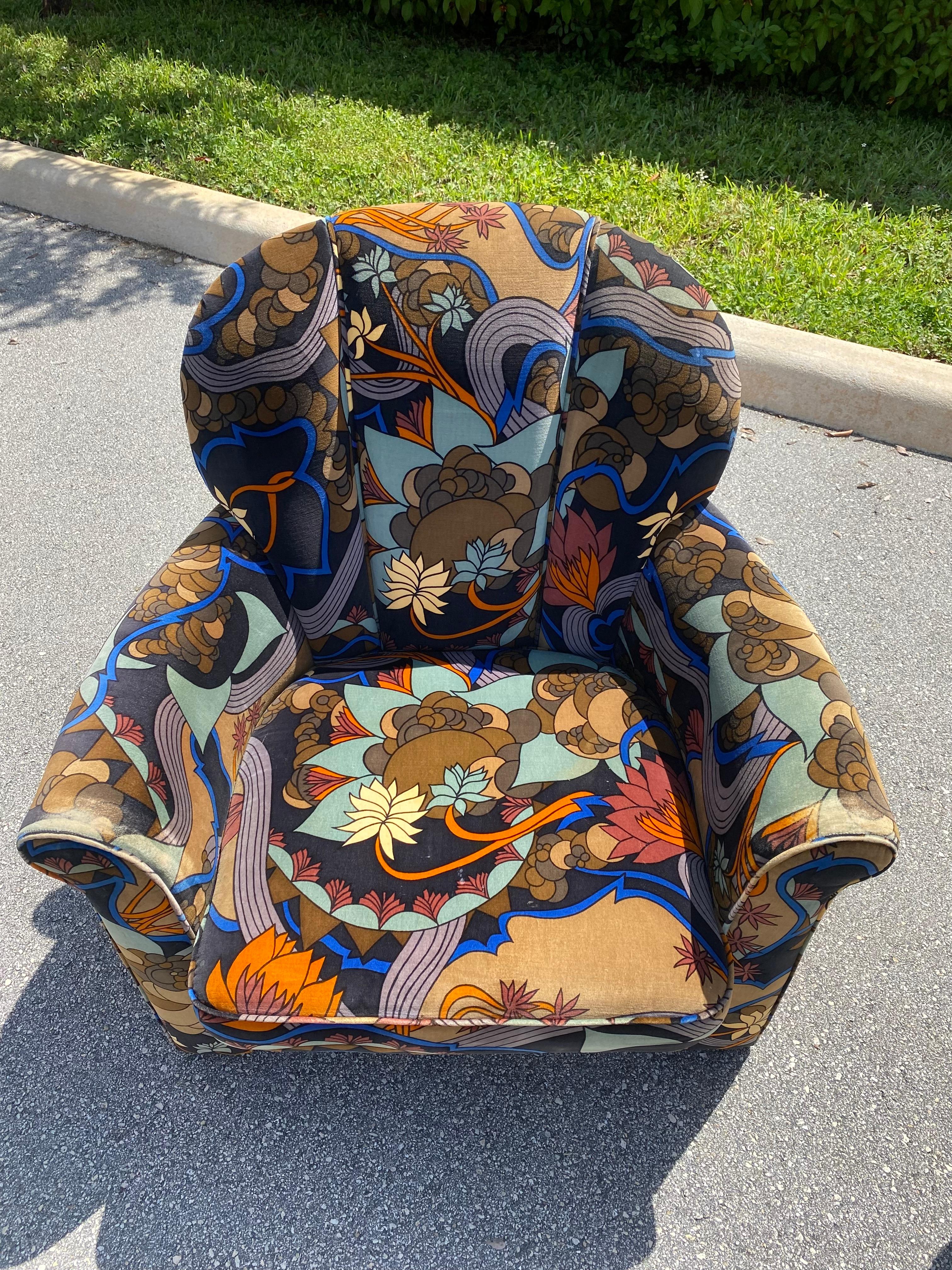 1970s Groovy Colorful Mid Century Jack Larsen Barrel Tufted Chairs, Set of 2 in vendita 3