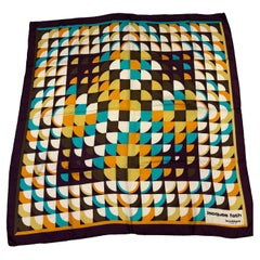 1970s Jacques Fath Vintage Silk Scarf 31"x30"