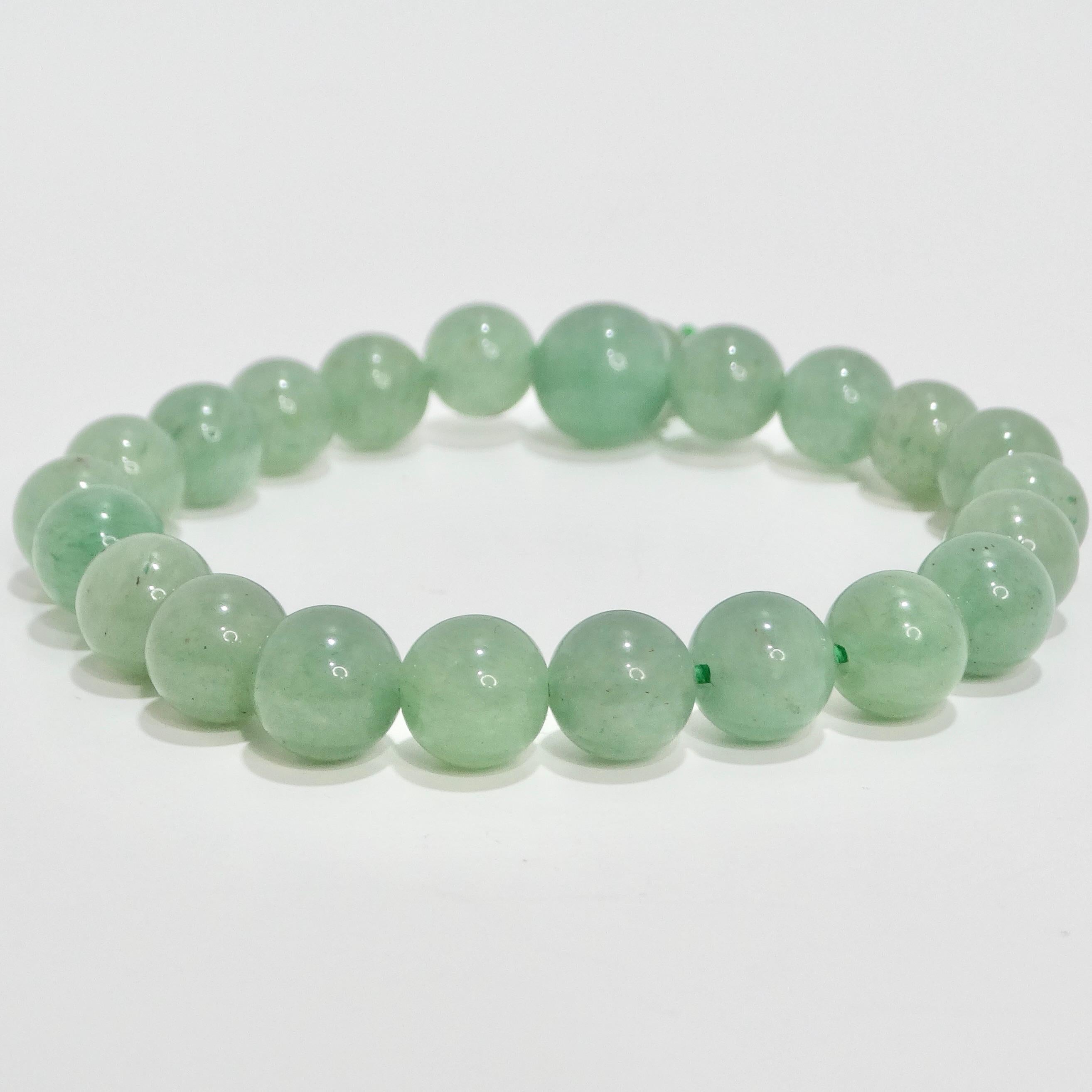 Bracelet perlé de jade des années 1970 Unisexe en vente