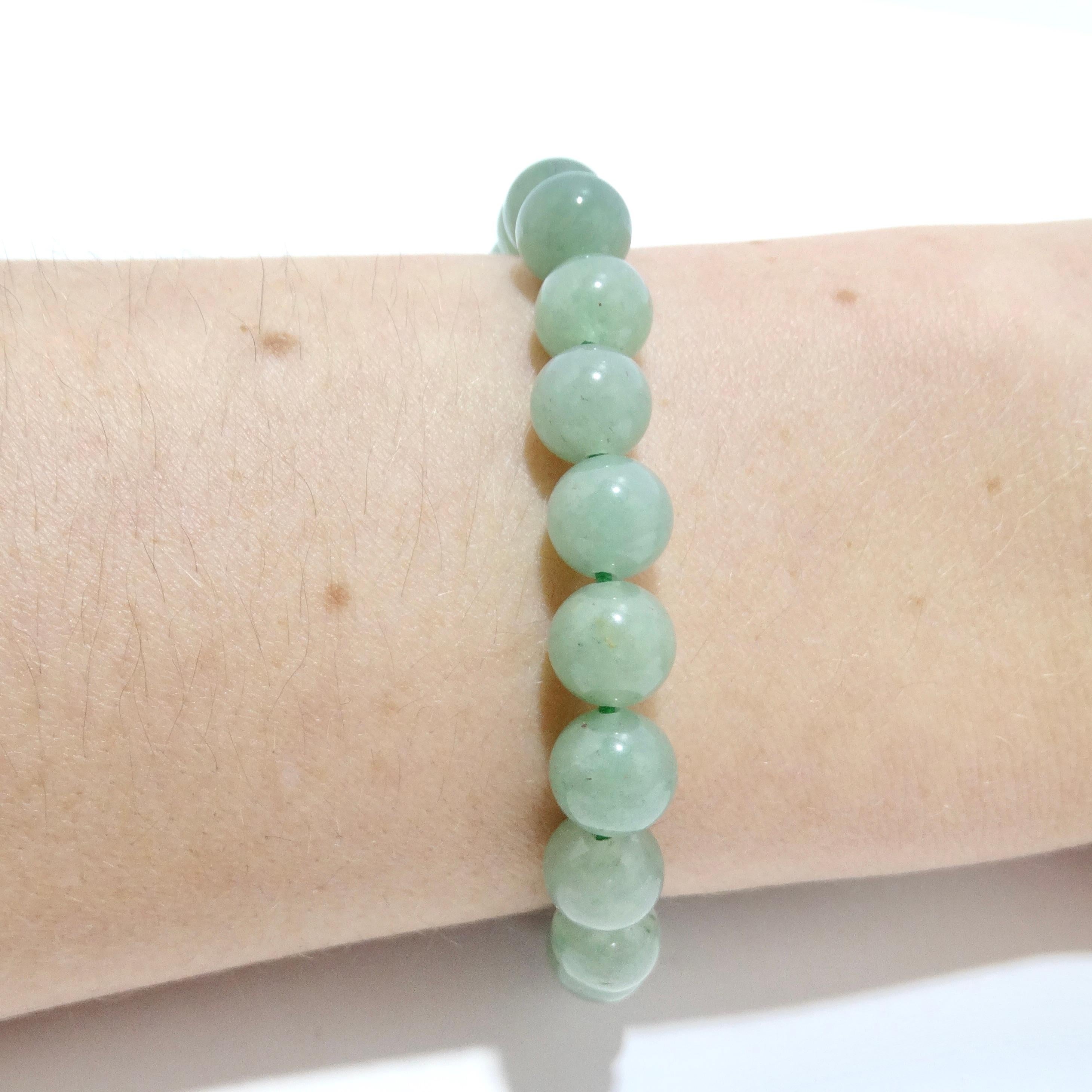Bracelet perlé de jade des années 1970 en vente 4