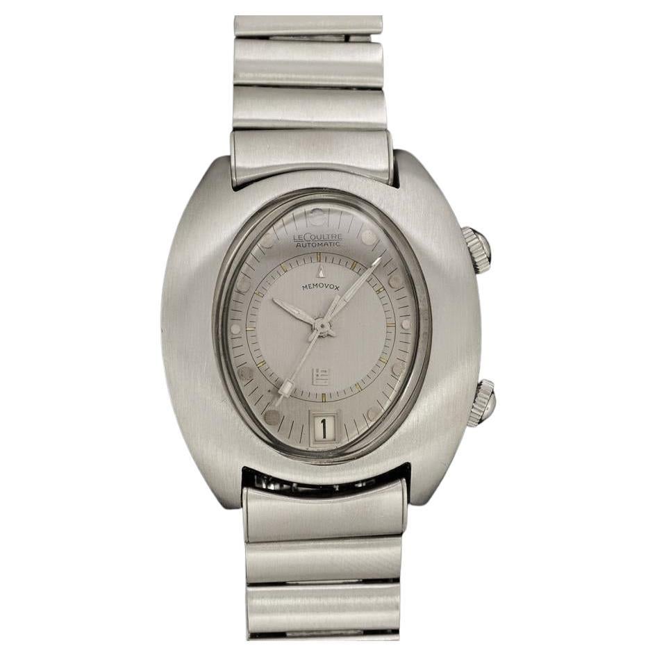 1970
s Jaeger-LeCoultre Vintage Herren "Egg" Memovox Alarm Reveil - Edelstahl im Angebot