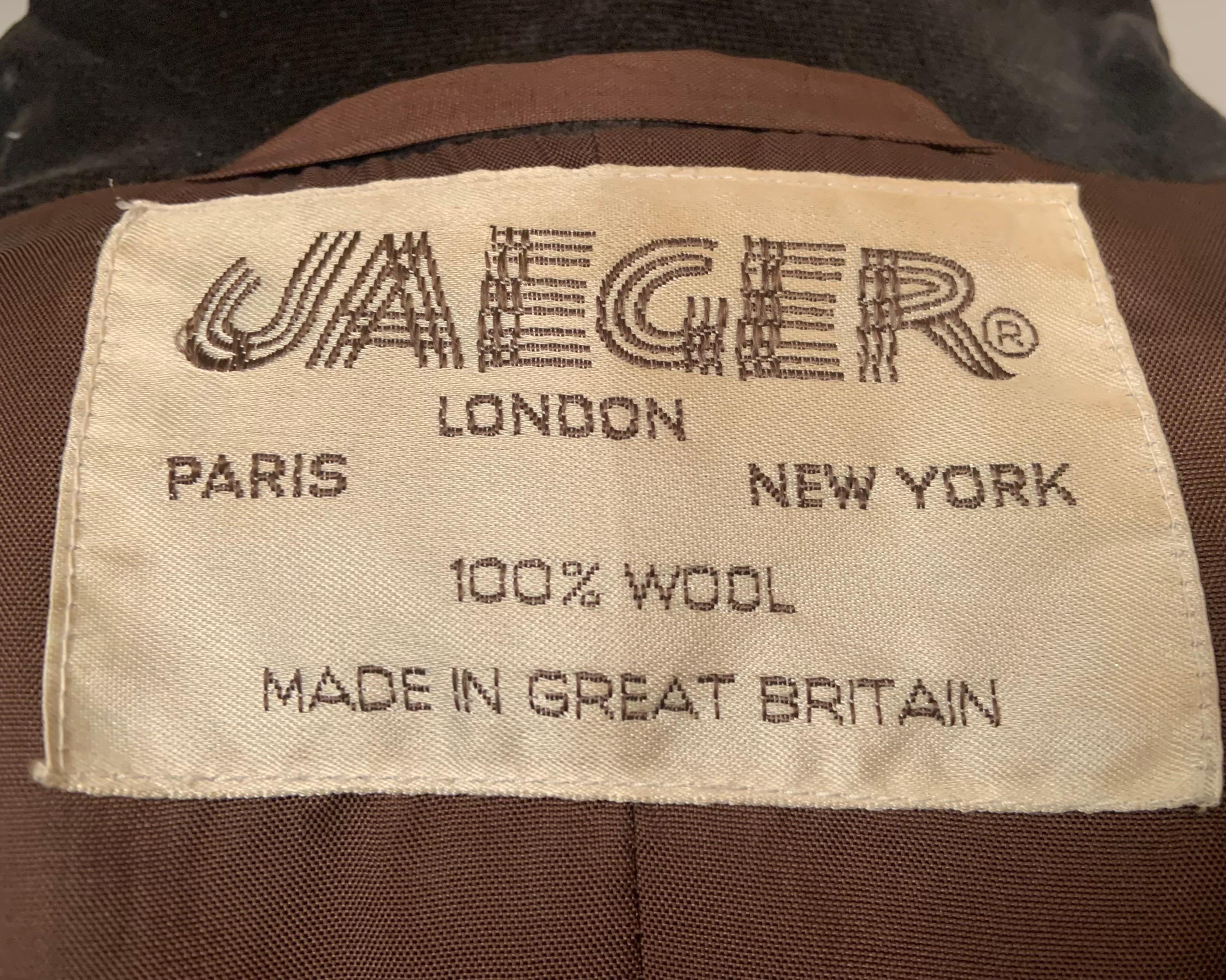 1970's Jaeger London Brown Wool Topcoat with Brown Velvet Collar  For Sale 3