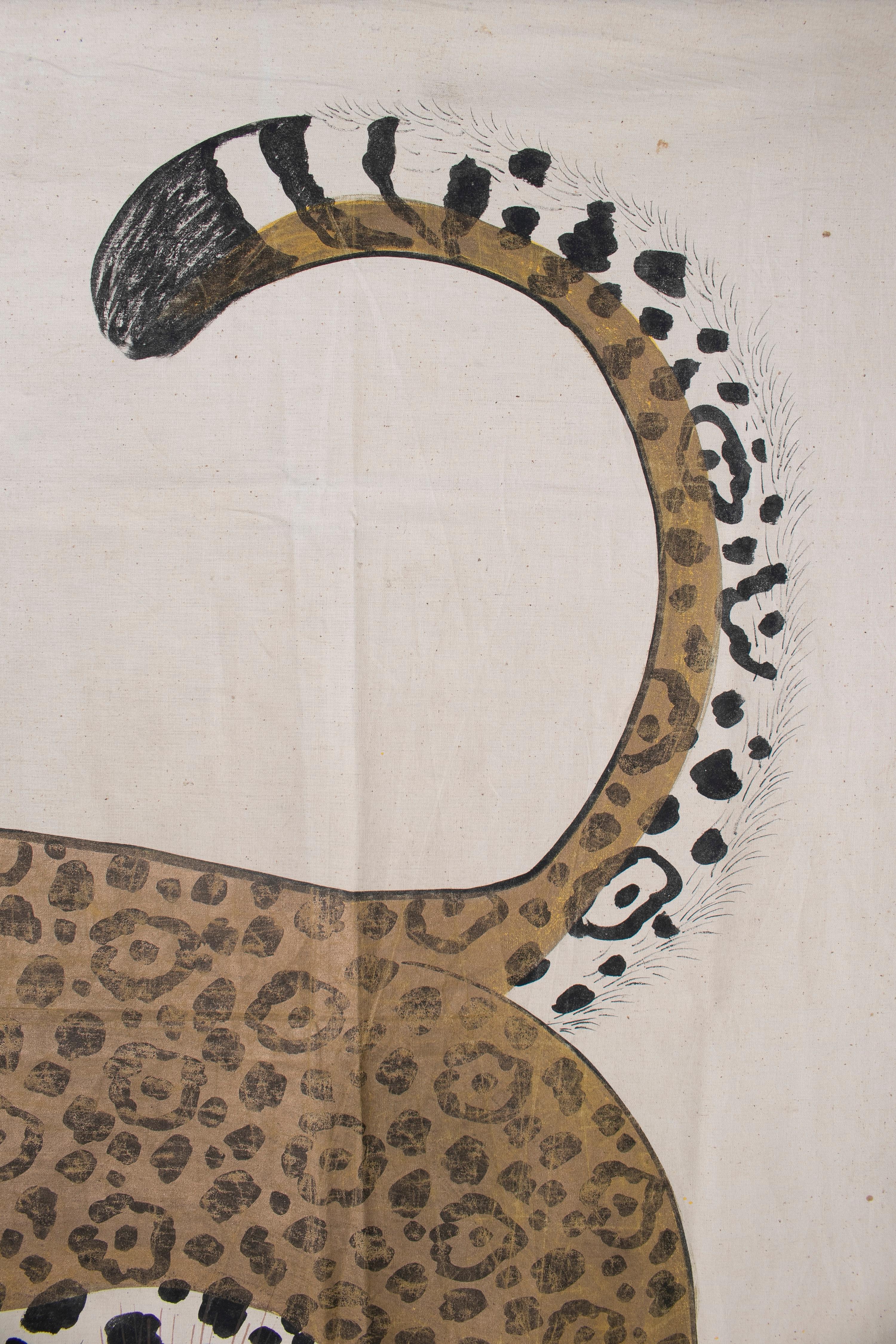 1970s Jaime Parlade Designer Hand Drawn Cheetah on Canvas 4