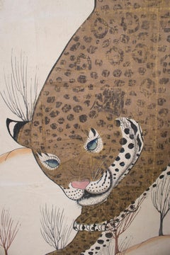 1970s Jaime Parlade Designer Hand Drawn Cheetah on Canvas