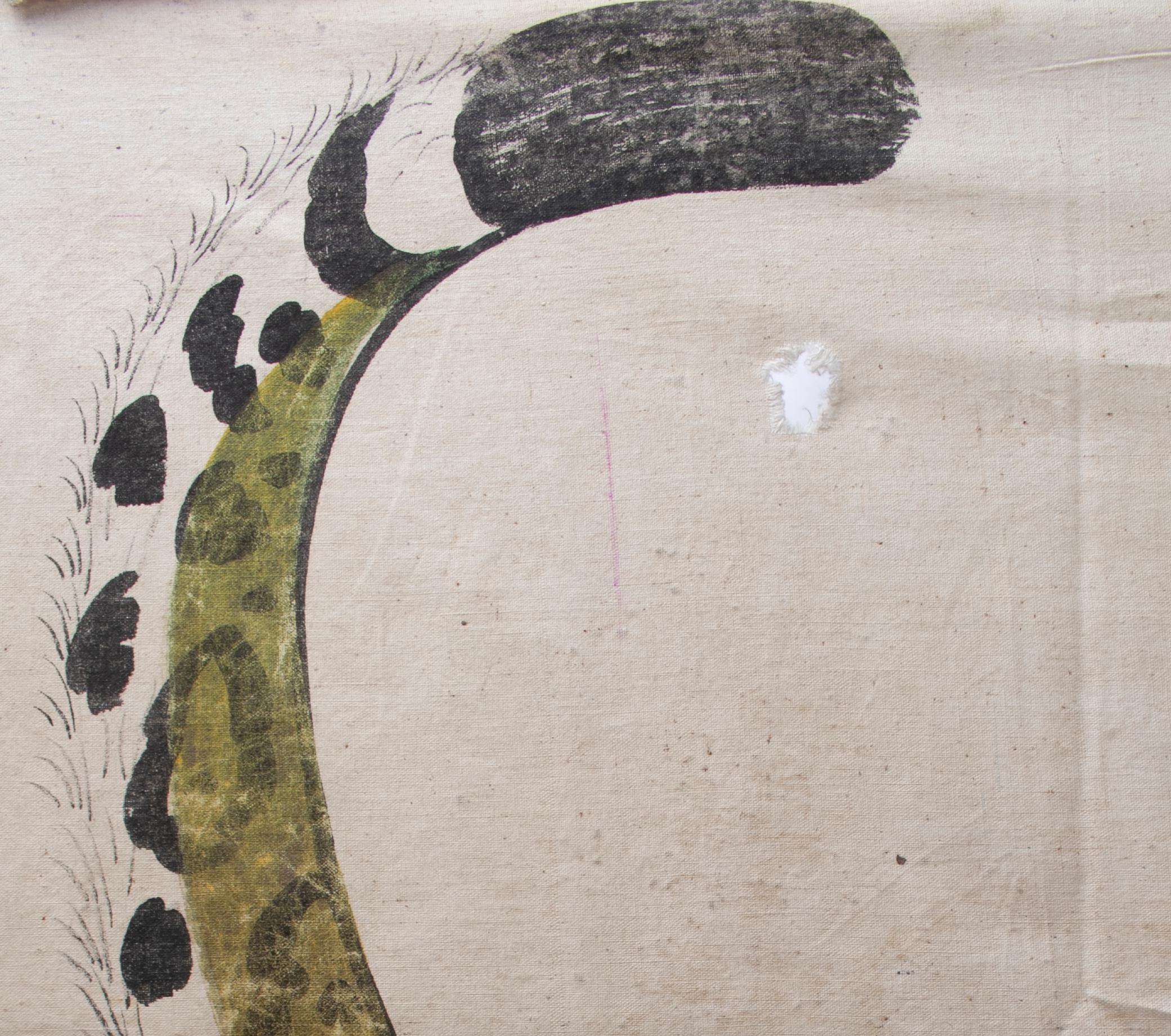 20th Century 1970s Jaime Parlade Designer Hand Drawn Cheetah on Canvas