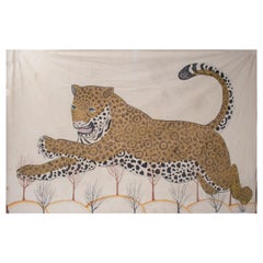 1970s Jaime Parlade Designer Hand Drawn cheetah on Canvas