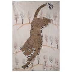 1970s Jaime Parlade Designer Hand Drawn Cheetah on Canvas