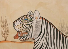 1970s Jaime Parlade Designer Hand Painting "Bengal Tiger"