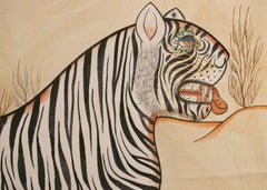 1970s Jaime Parlade Designer Hand Painting "Bengal Tiger"