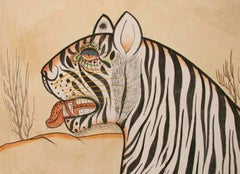 1970s Jaime Parlade Designer Hand Painting "Bengal Tiger"