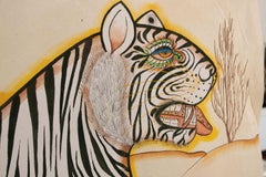 1970s Jaime Parlade Designer Hand Painting "Bengal Tiger"