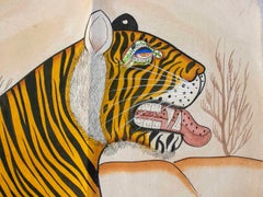 1970s Jaime Parlade Designer Hand Painting "Bengal Tiger"