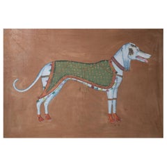 1970s Jaime Parlade Designer Hand Painting "Dog" Oil on Canvas