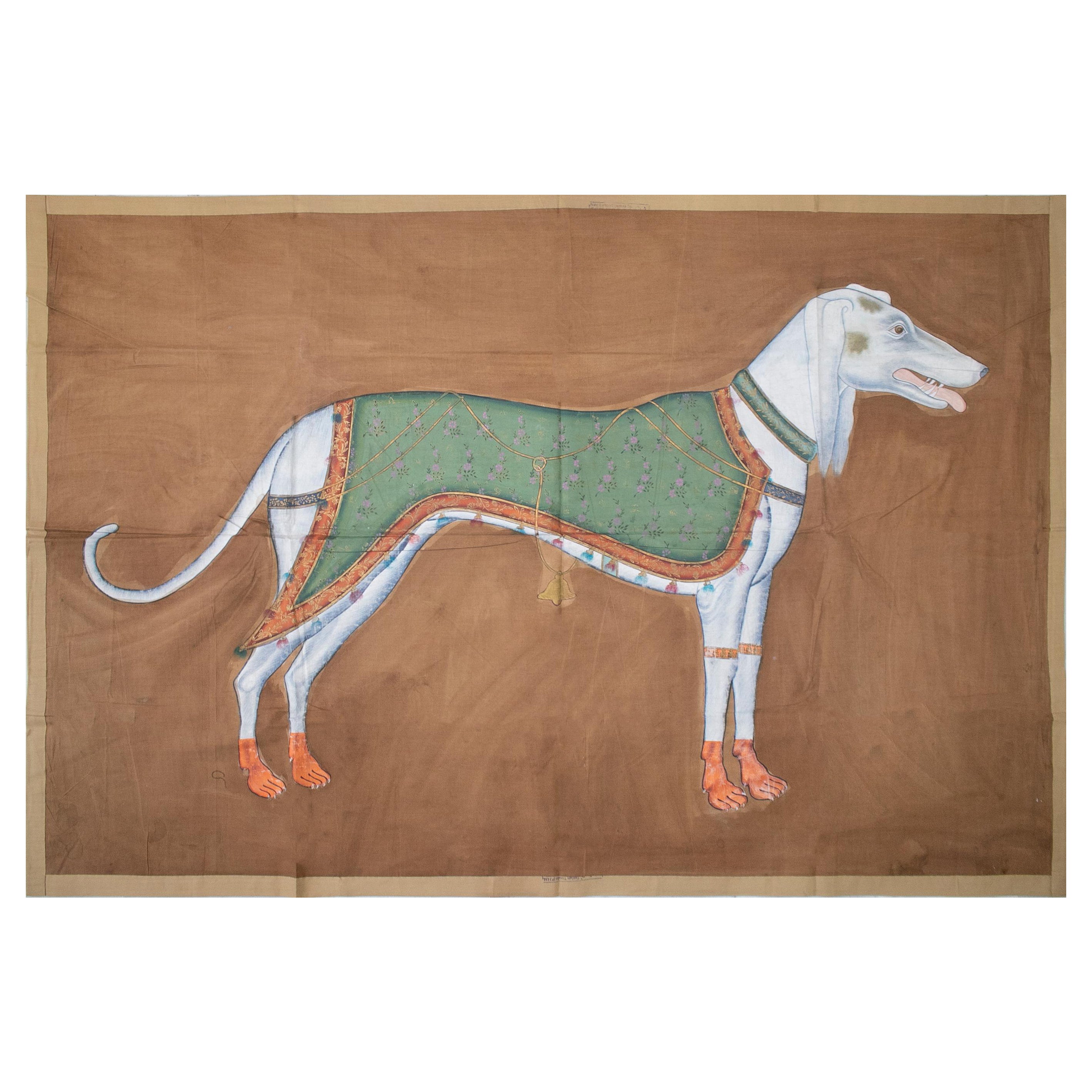 1970s Jaime Parlade Designer Hand Painting "Dog" Oil on Canvas