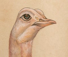 1970s Jaime Parlade Designer Hand Painting "Ostrich"