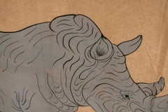 1970s Jaime Parlade Designer Hand Painting "Rhino"