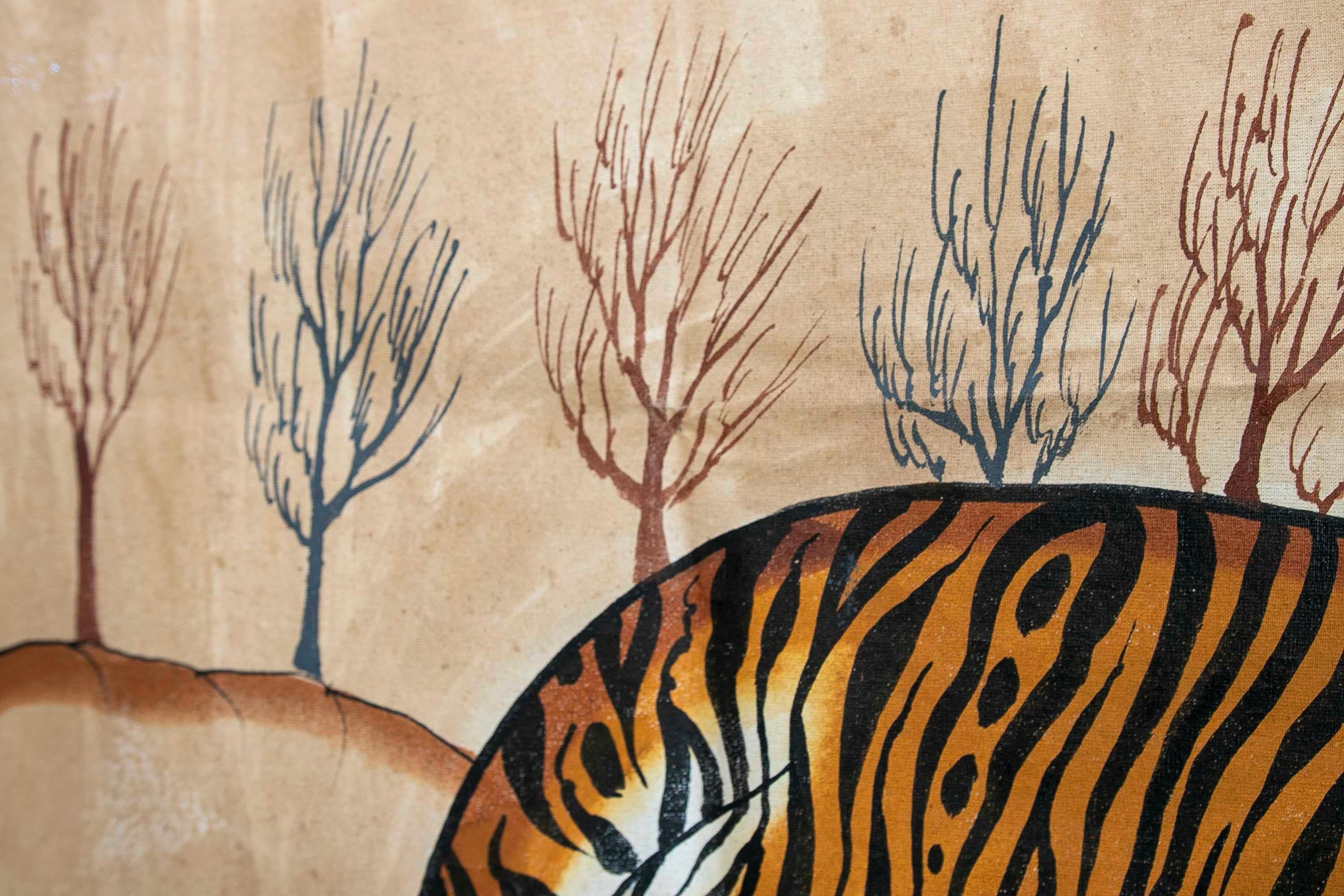 Jaime Parlade, Designer-Handgemälde „Tiger“, Öl auf Leinwand, 1970er Jahre im Angebot 4