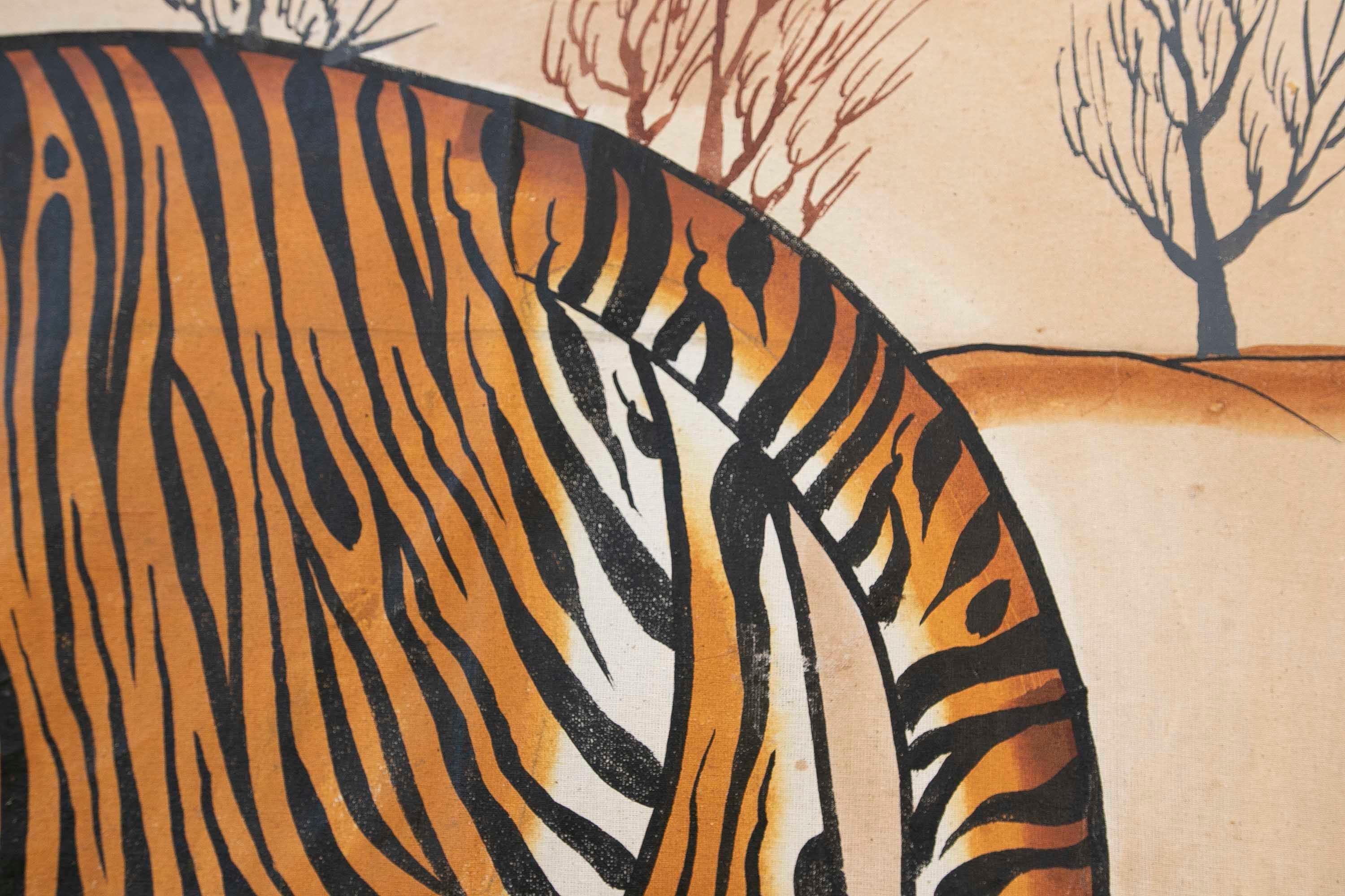 Jaime Parlade, Designer-Handgemälde „Tiger“, Öl auf Leinwand, 1970er Jahre im Angebot 3