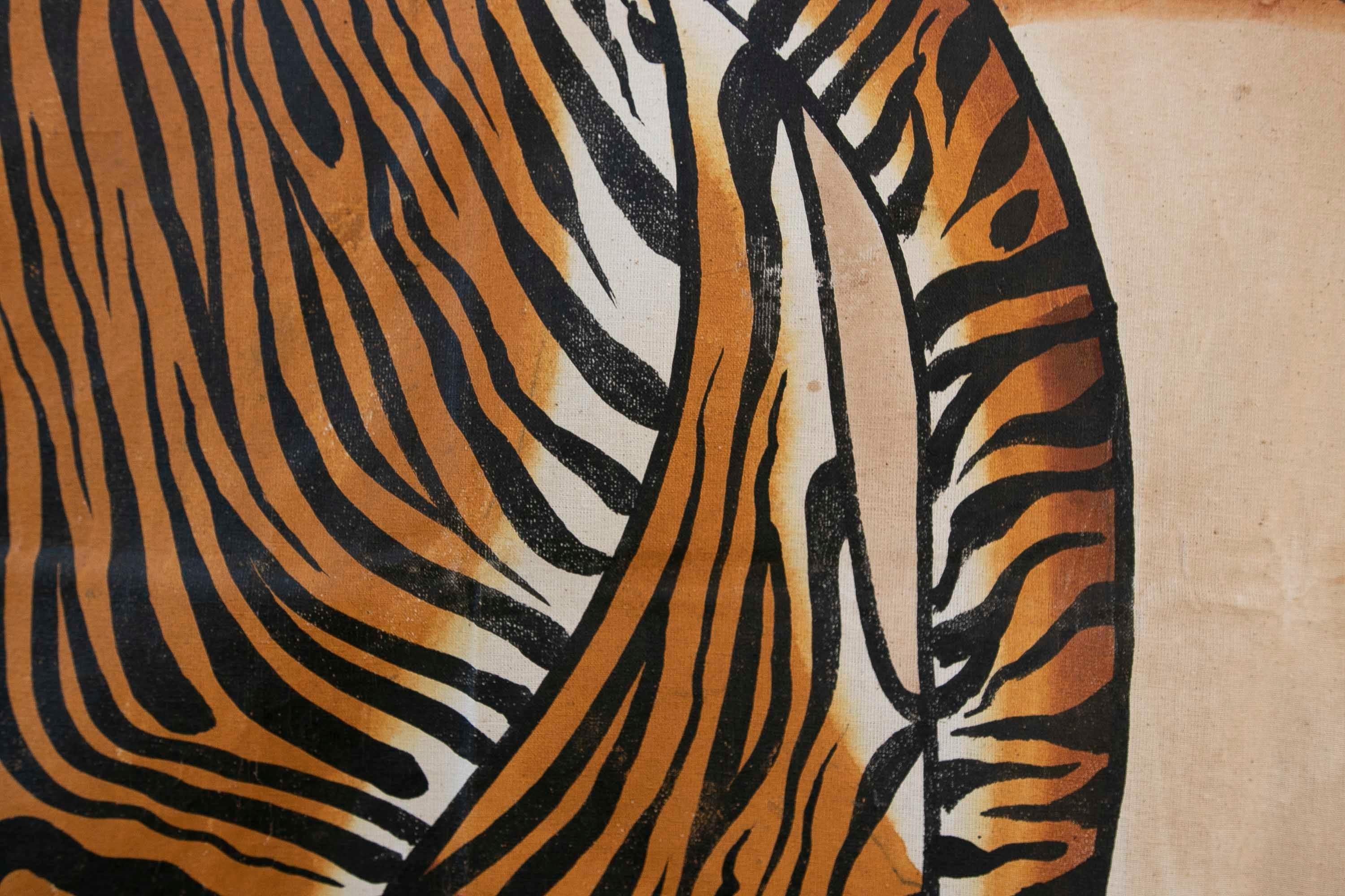 Jaime Parlade, Designer-Handgemälde „Tiger“, Öl auf Leinwand, 1970er Jahre im Angebot 4