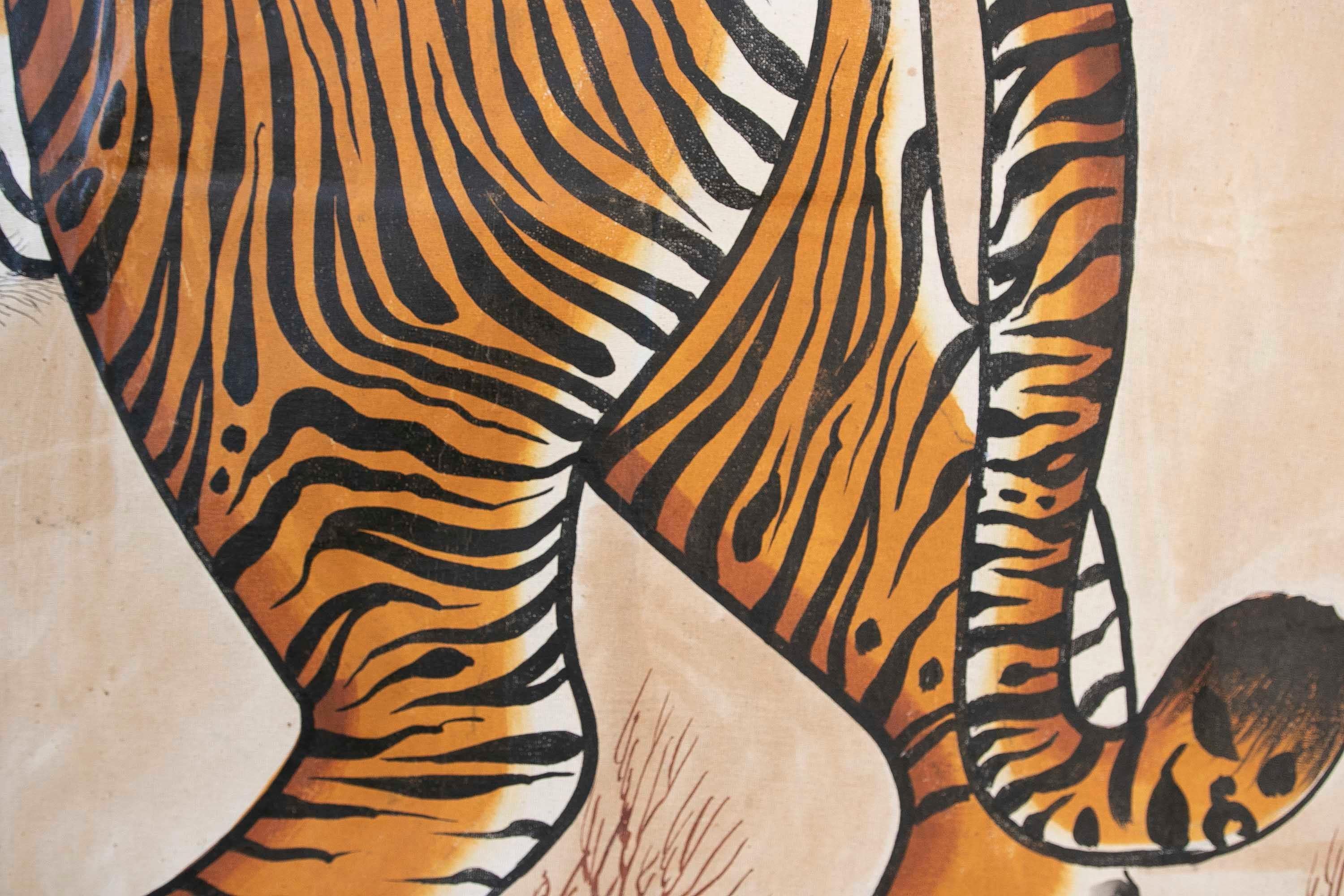 Jaime Parlade, Designer-Handgemälde „Tiger“, Öl auf Leinwand, 1970er Jahre im Angebot 5