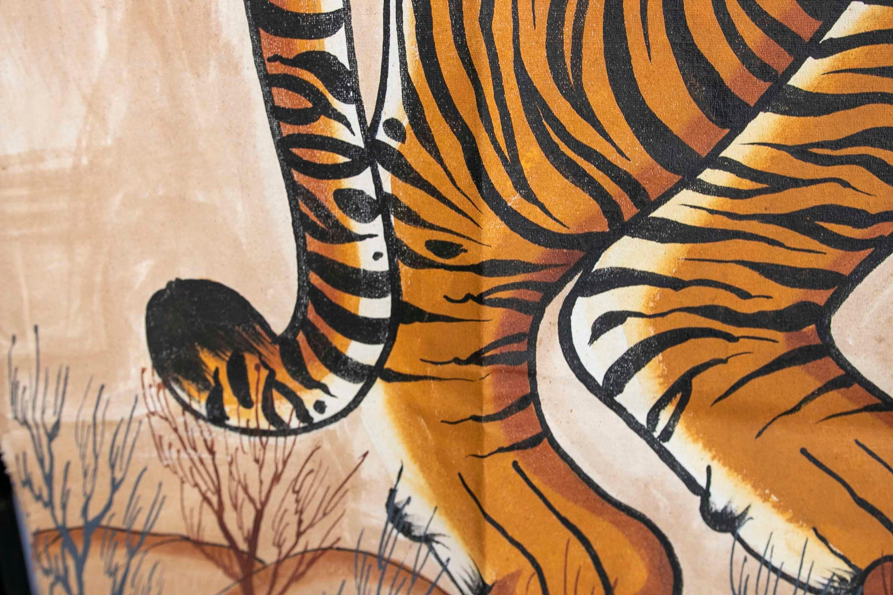 Jaime Parlade, Designer-Handgemälde „Tiger“, Öl auf Leinwand, 1970er Jahre im Angebot 7